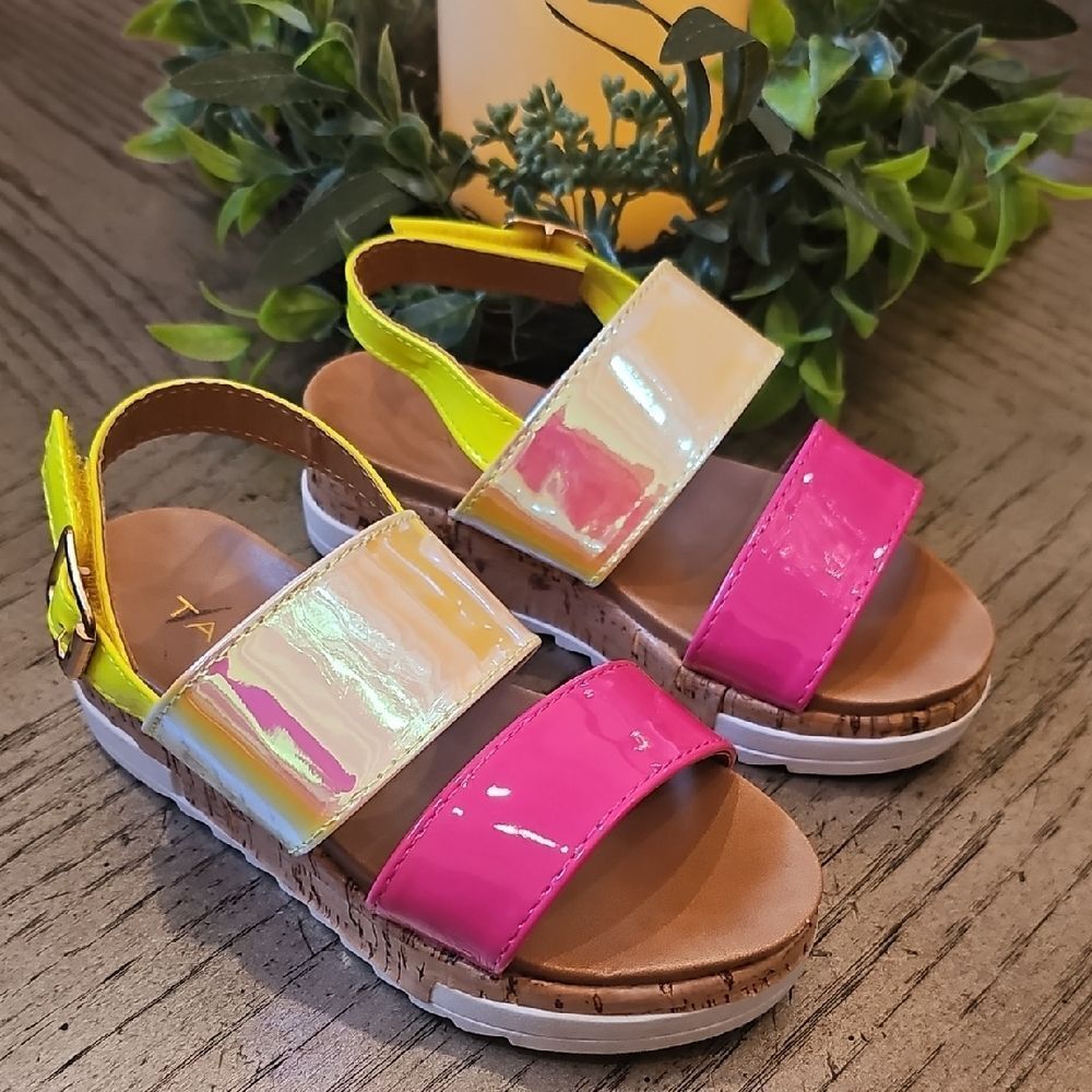 Tahari Wedge Velcro Sandals Size 11 NWOT